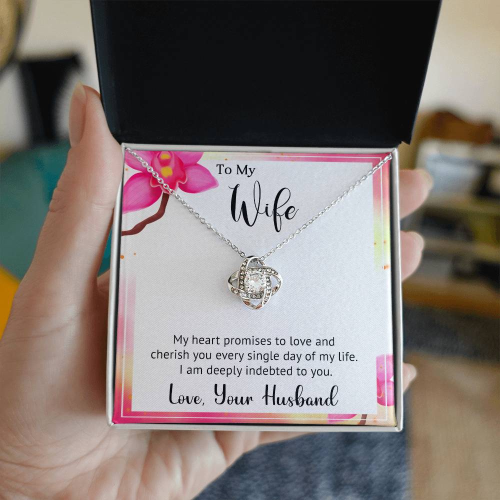 Indebted to Wife Love Knot Necklace