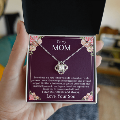 Love Knot Necklace from Son to Mom