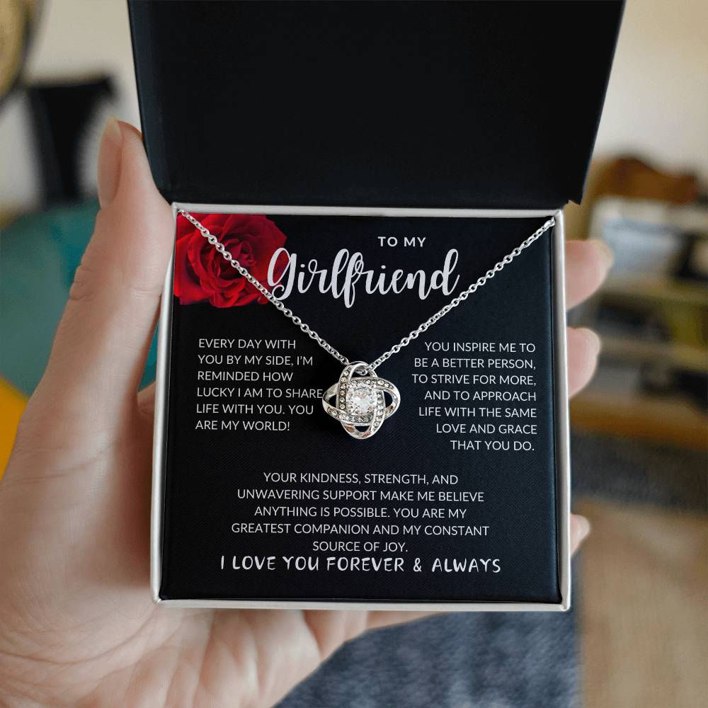 Girlfriend Forever and Always Love Knot Necklace