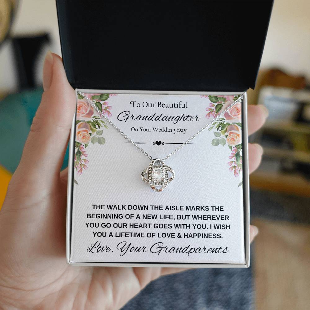 To Granddaughter on Wedding Day from Grandparents Necklace