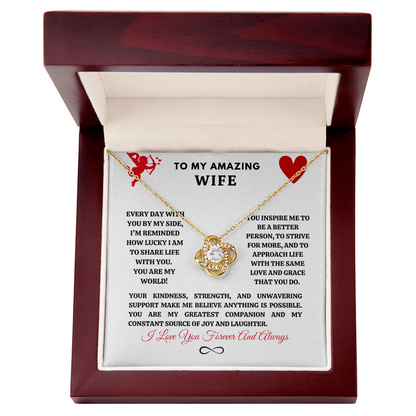 My Amazing Wife Valentine's Love Knot Necklace