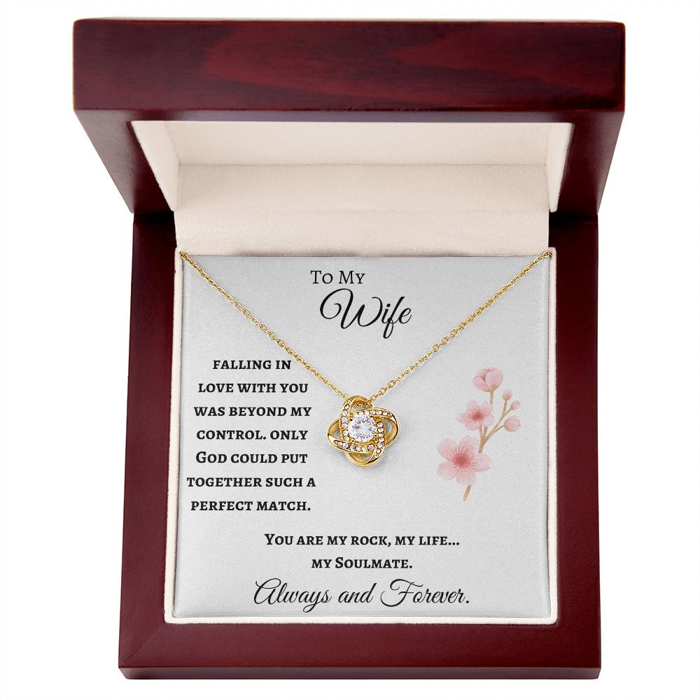 To My Wife Love Knot Soulmate Necklace