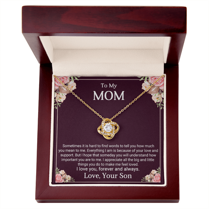 Love Knot Necklace from Son to Mom