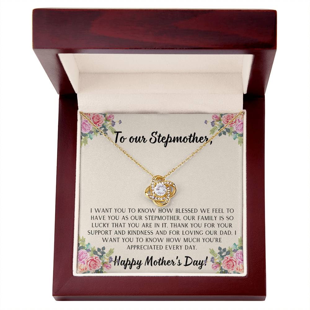 To our Stepmother Love Knot Necklace