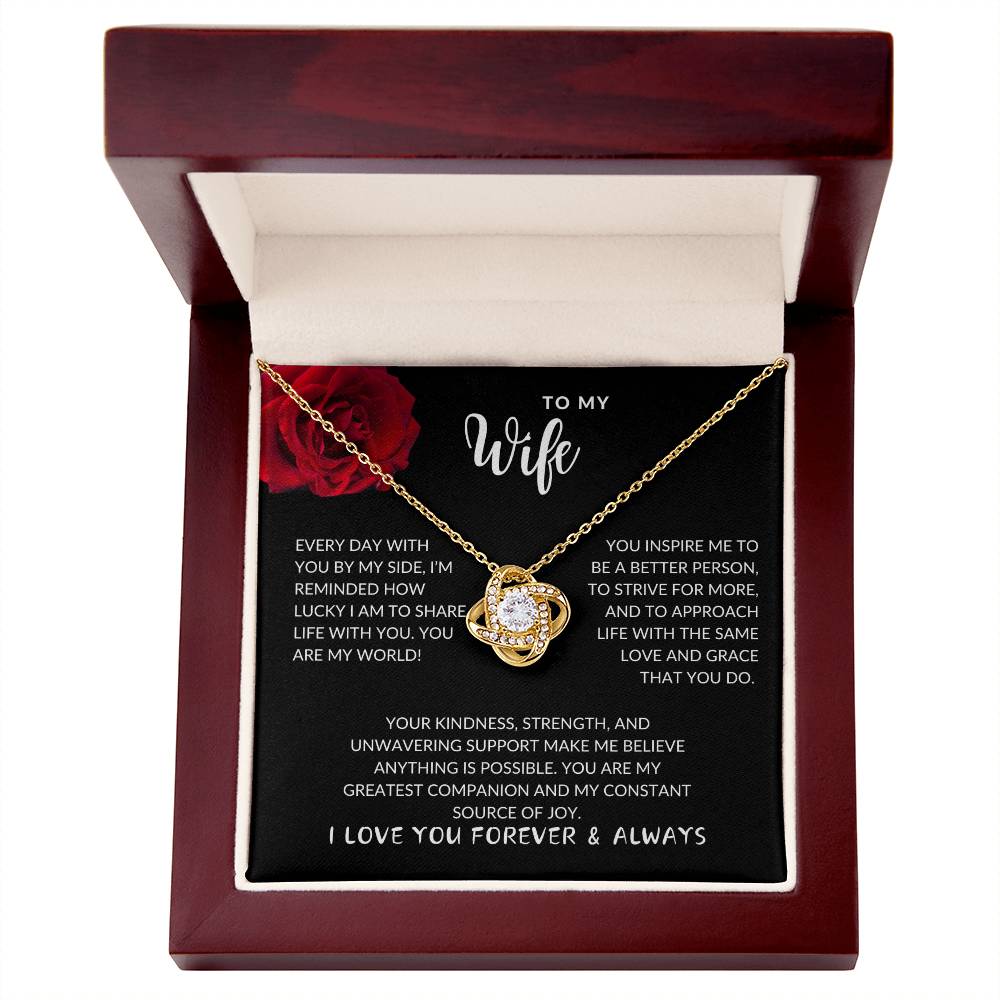 Wife Love You Forever and Always Love Knot Necklace