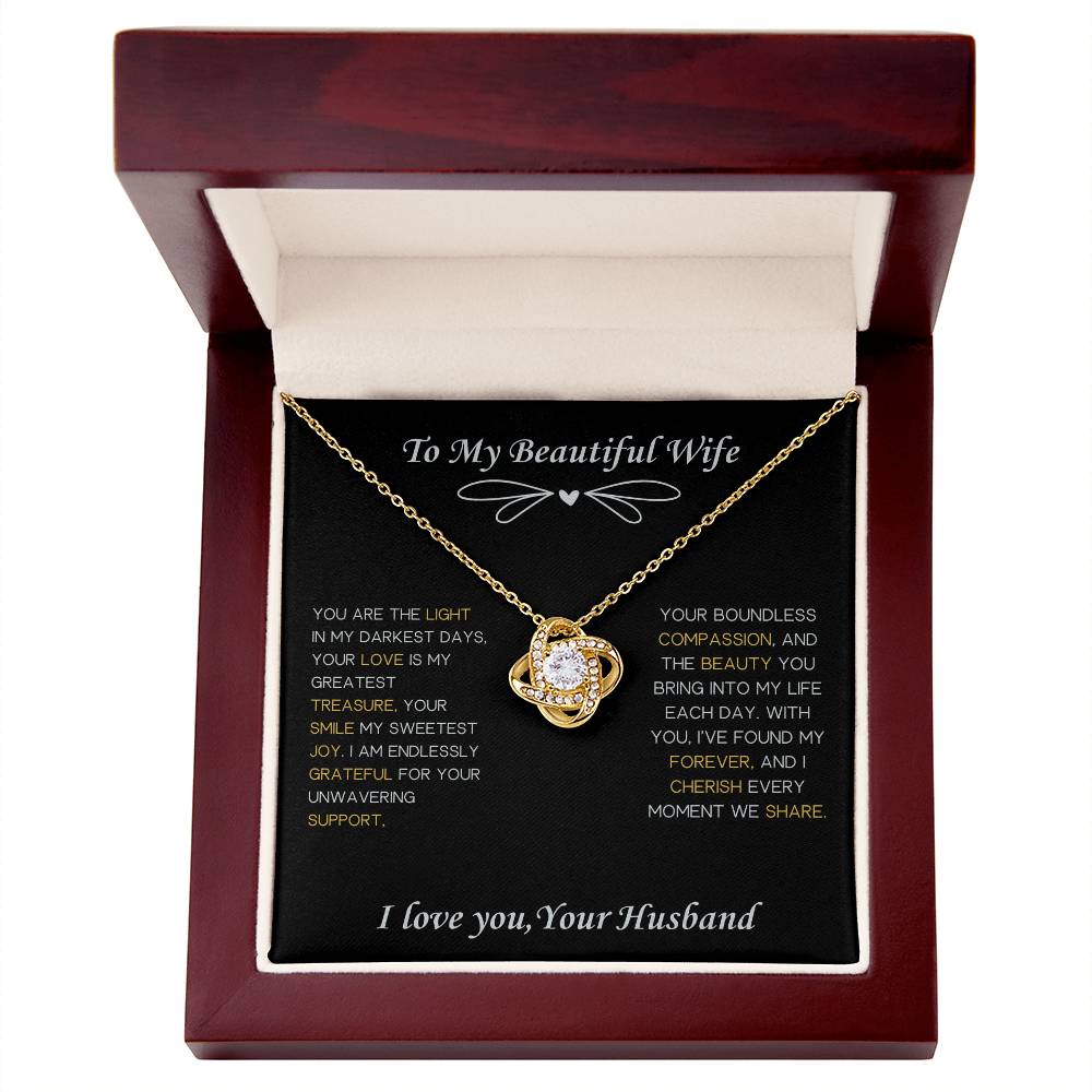 To My Wife Love Knot Necklace from Husband