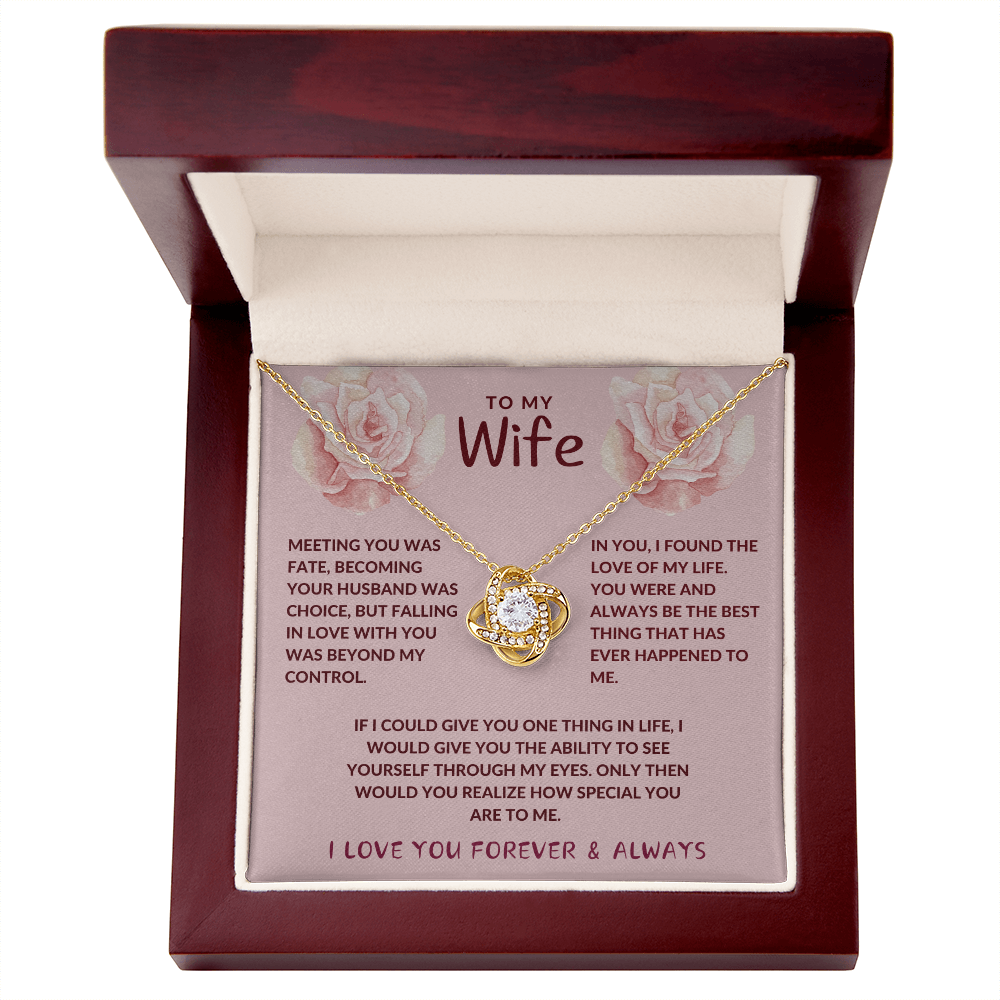 Wife Love of My Life Love Knot Necklace