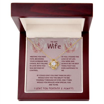 Wife Love of My Life Love Knot Necklace