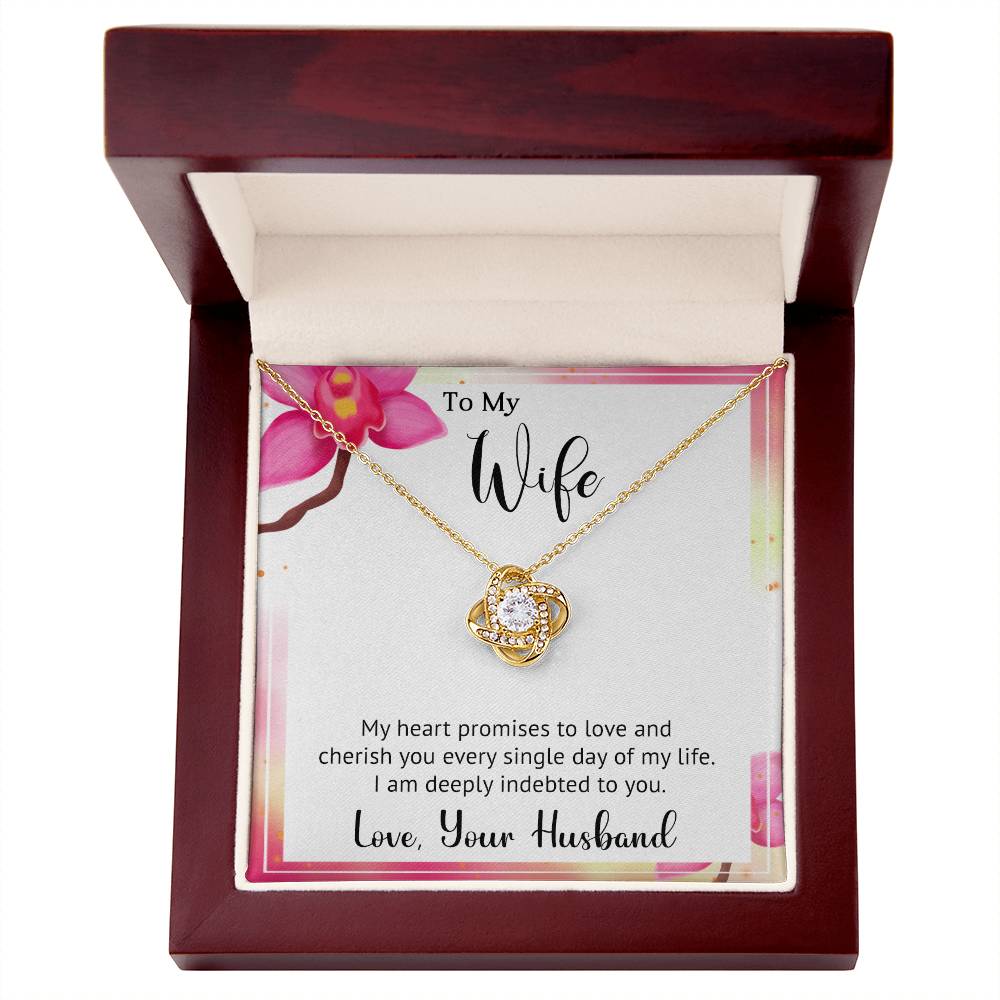 Indebted to Wife Love Knot Necklace