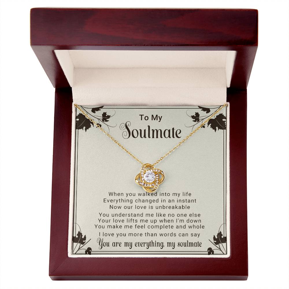 To My Soulmate - Love Knot Necklace