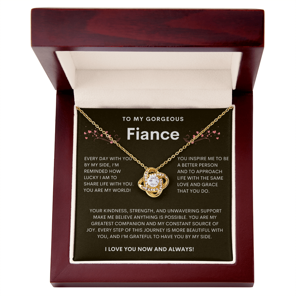 To My Gorgeous Fiance Love Knot Necklace