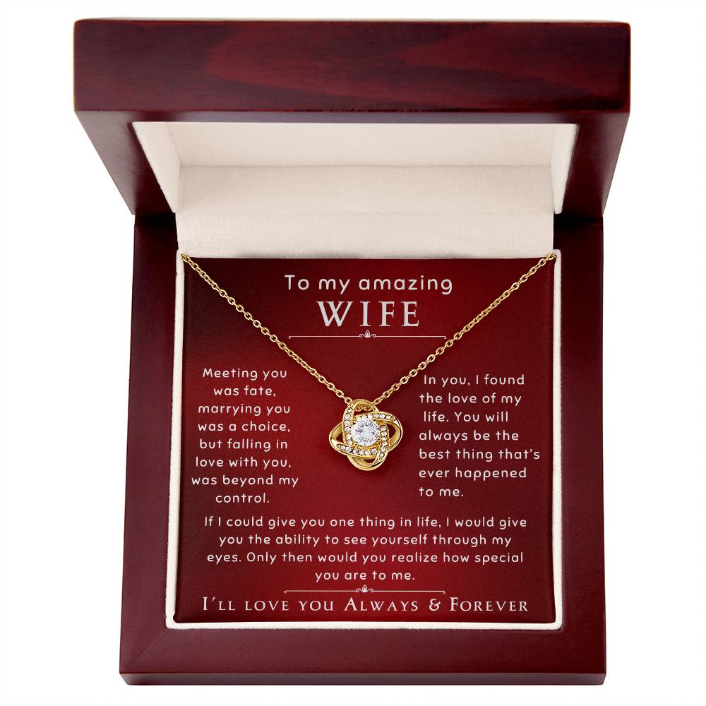 Amazing Wife Love Knot Necklace