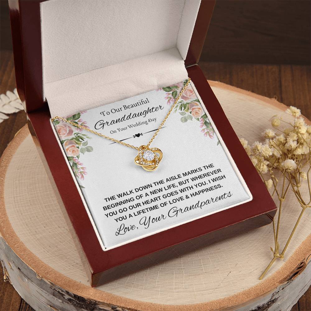 To Granddaughter on Wedding Day from Grandparents Necklace