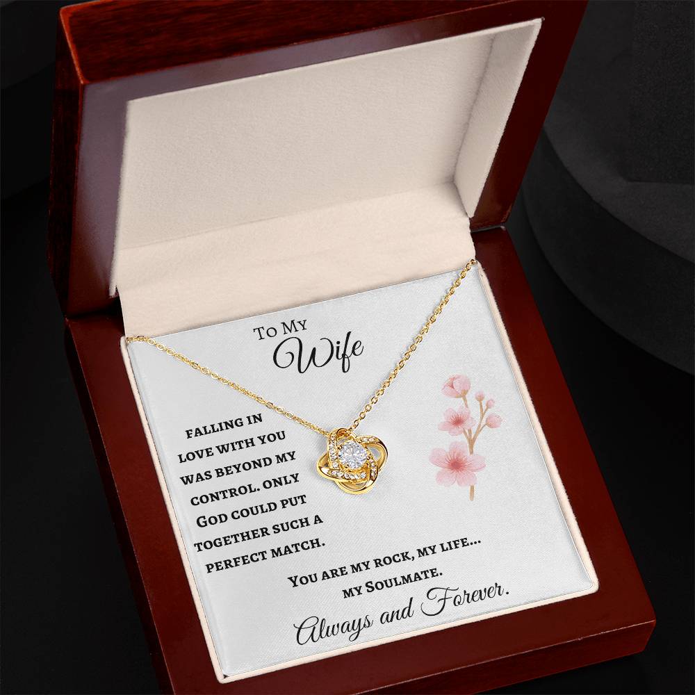 To My Wife Love Knot Soulmate Necklace