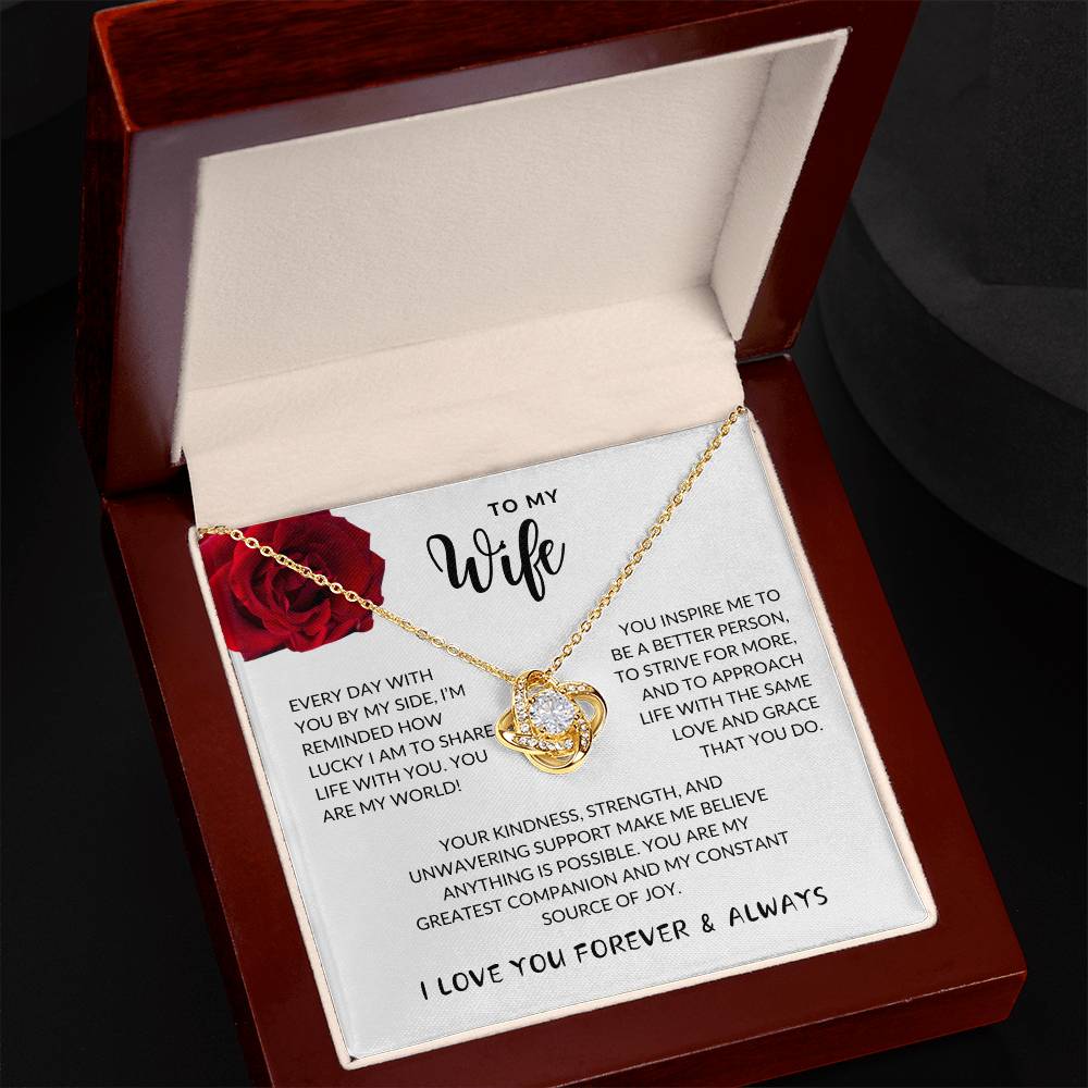 Love You Forever Love Knot Necklace For Wife