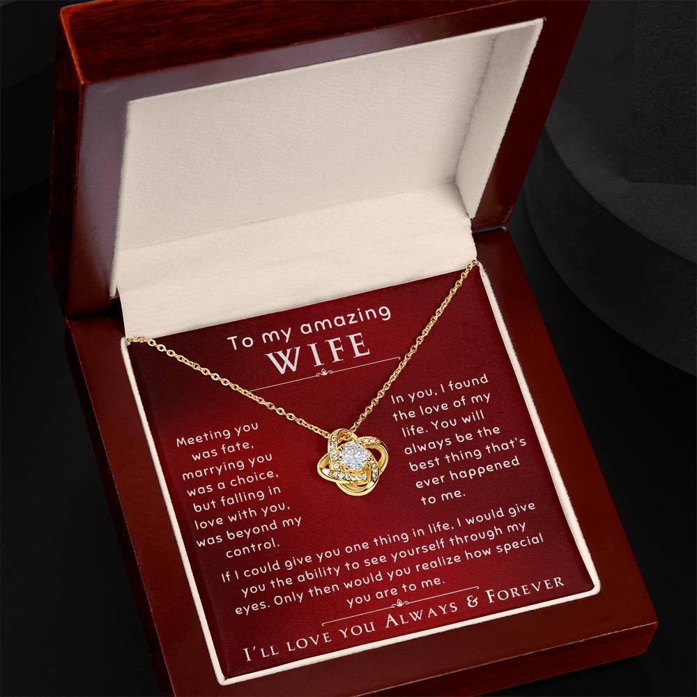 Amazing Wife Love Knot Necklace