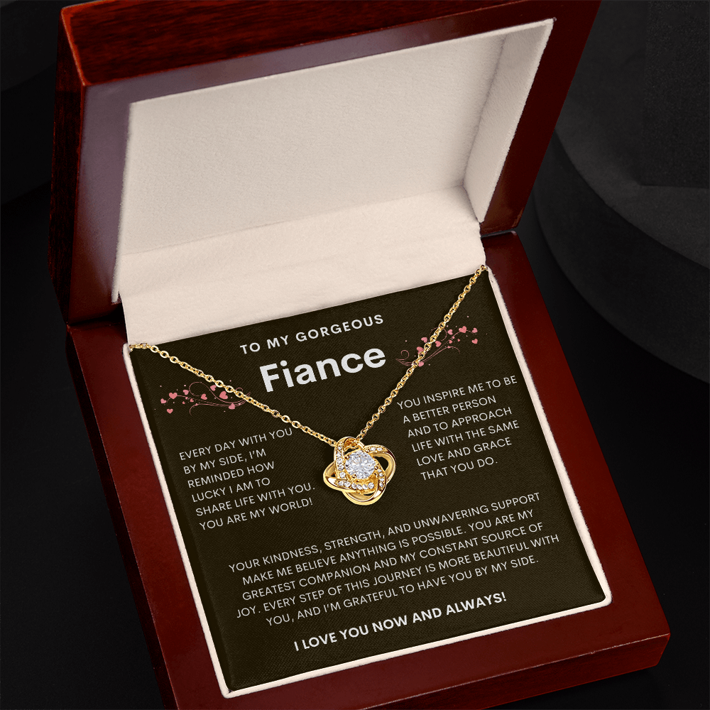 To My Gorgeous Fiance Love Knot Necklace