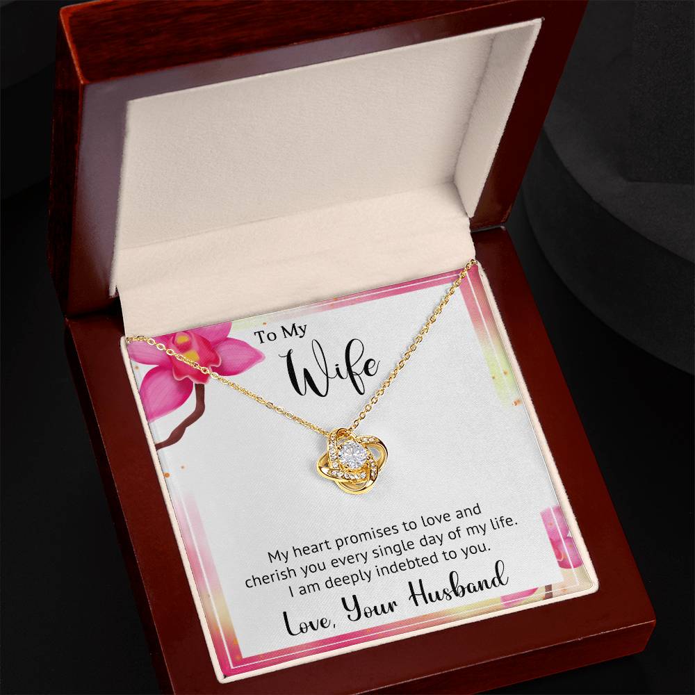 Indebted to Wife Love Knot Necklace