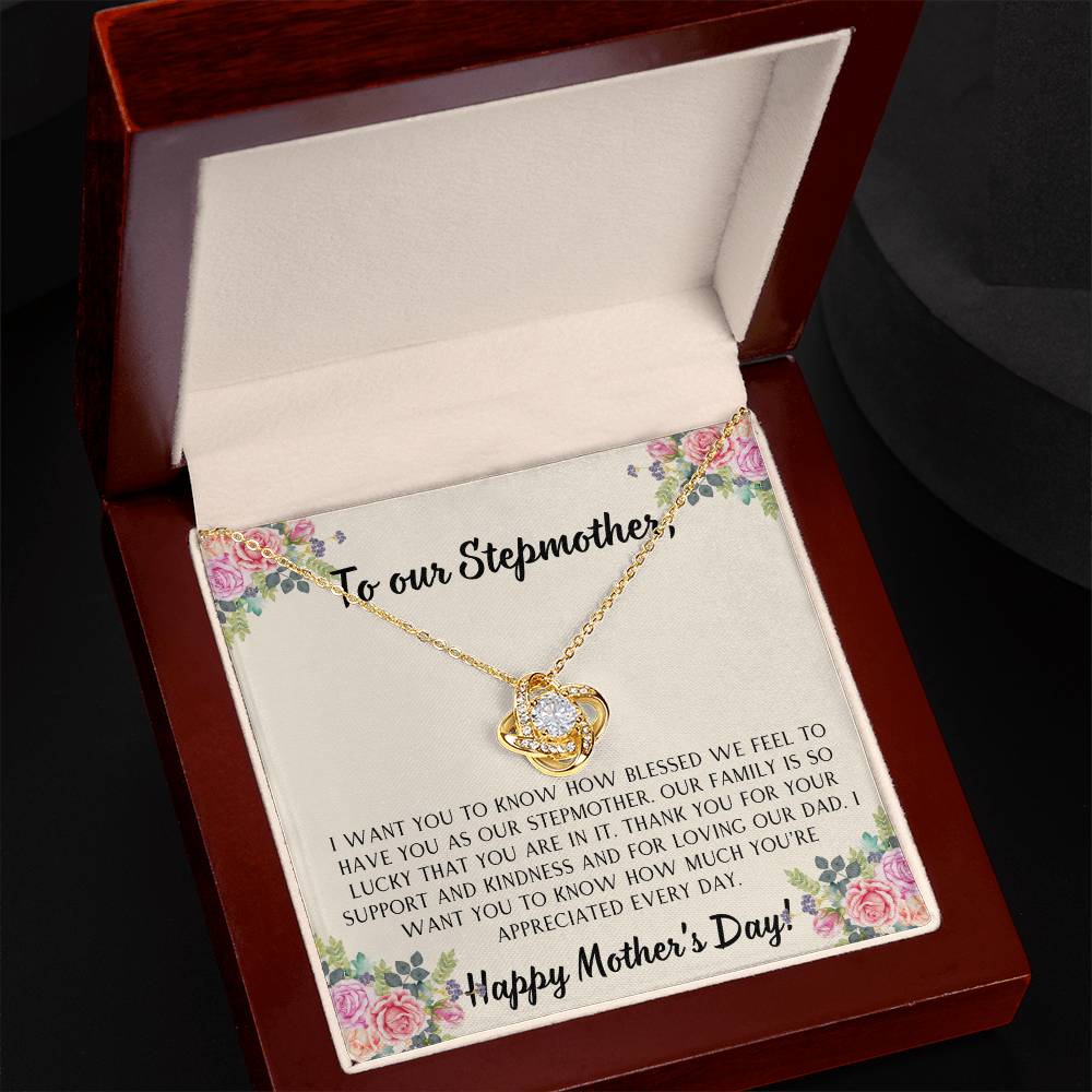 To our Stepmother Love Knot Necklace