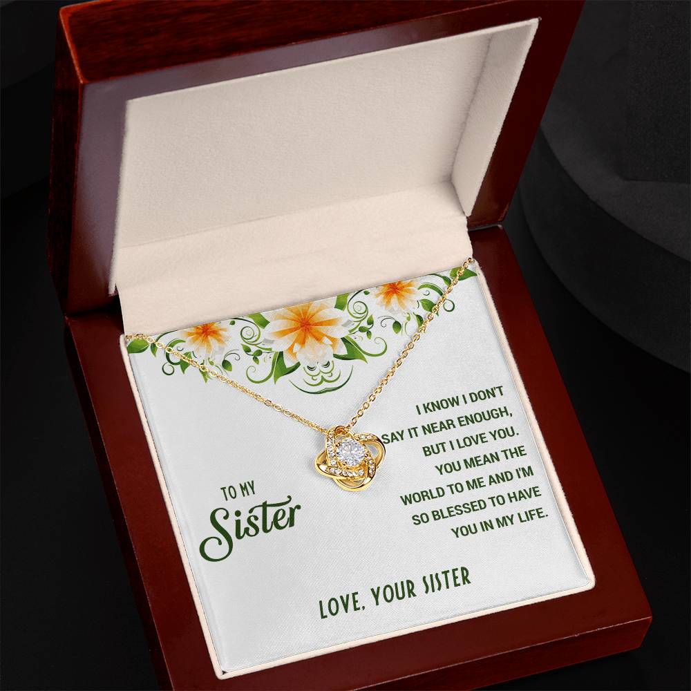 To My Sister - Love Your Sister - Love Knot Necklace