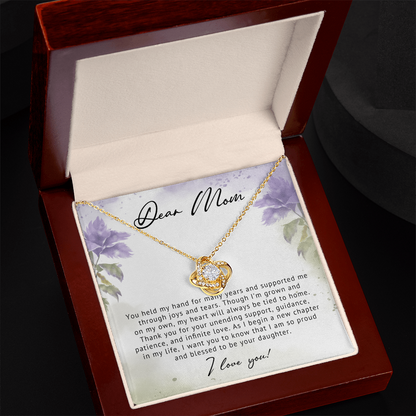 Dearest Mom Love Knot Necklace