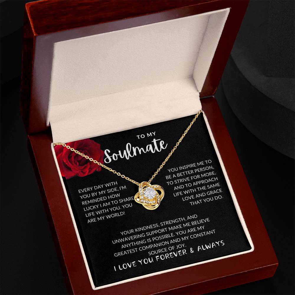 To My Soulmate Love Knot Necklace