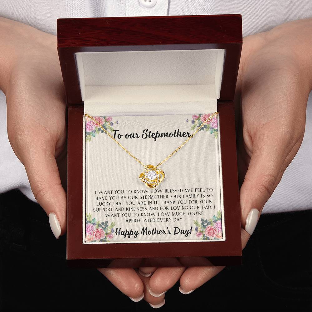 To our Stepmother Love Knot Necklace