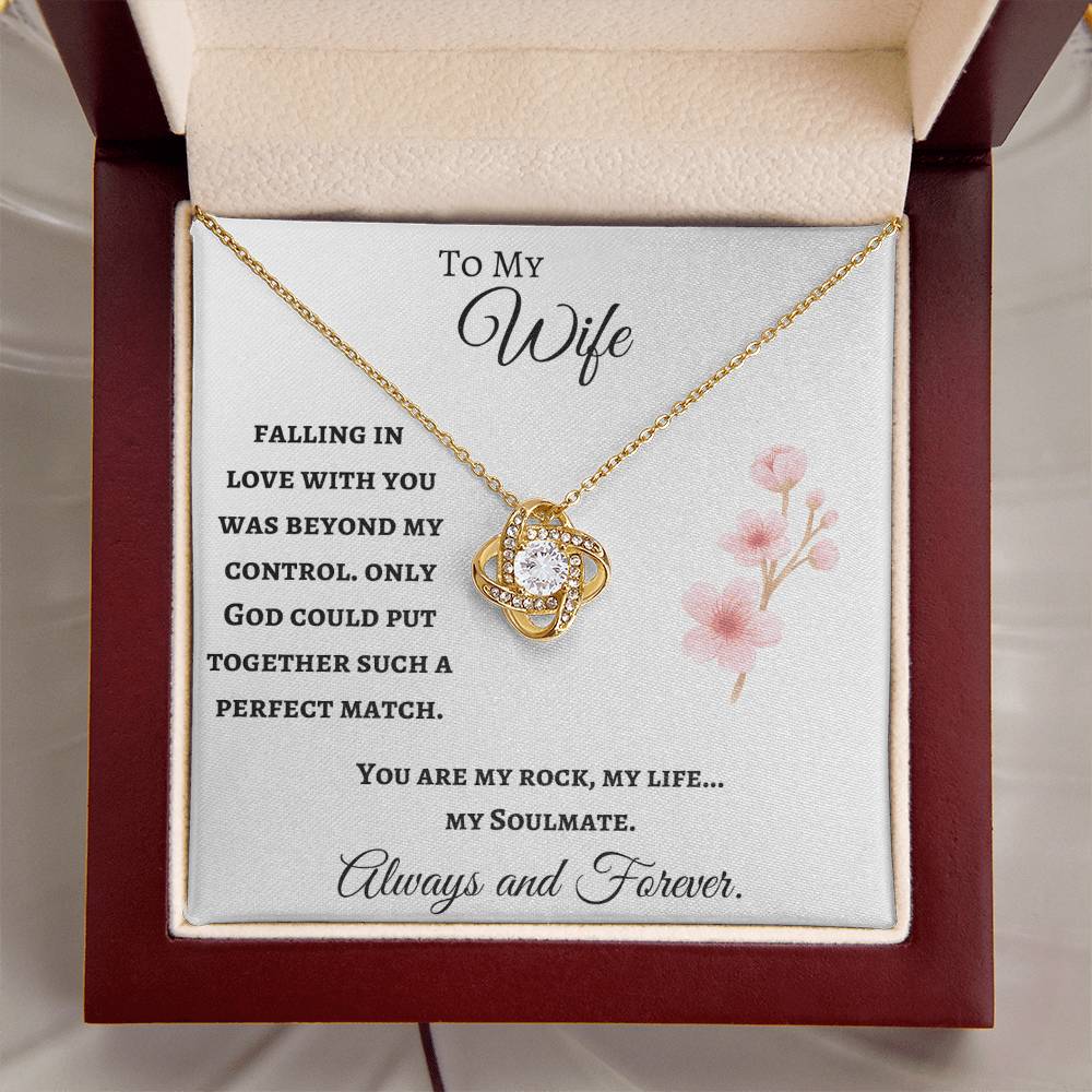 To My Wife Love Knot Soulmate Necklace