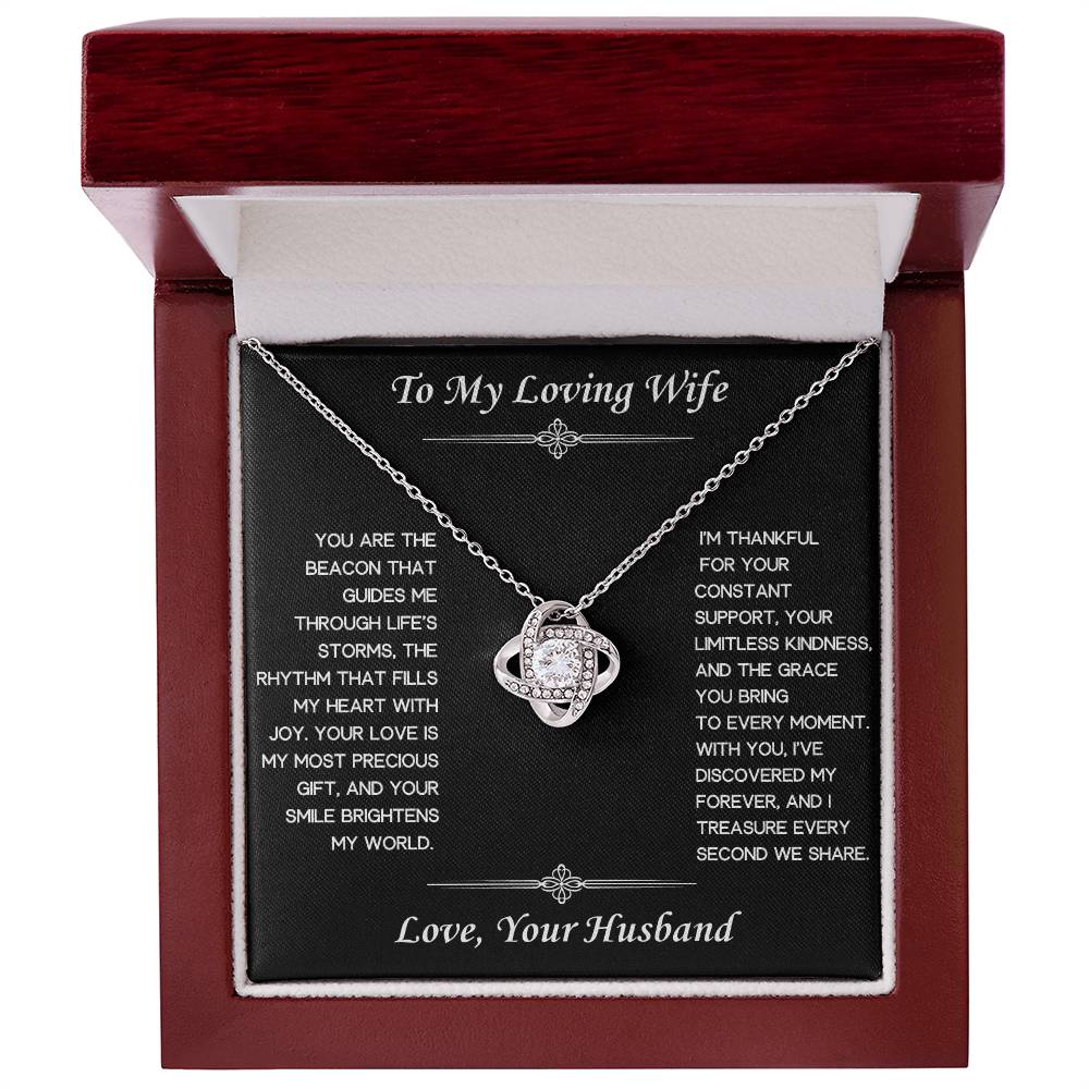 My Wife Is My Beacon Love Knot Necklace