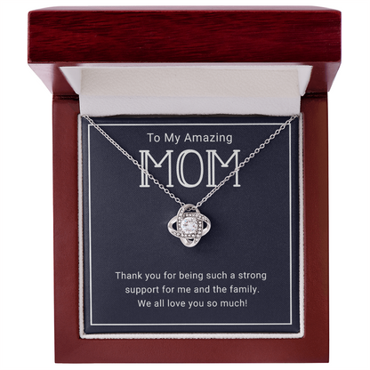 My Amazing Mom Love Knot Pendant Necklace