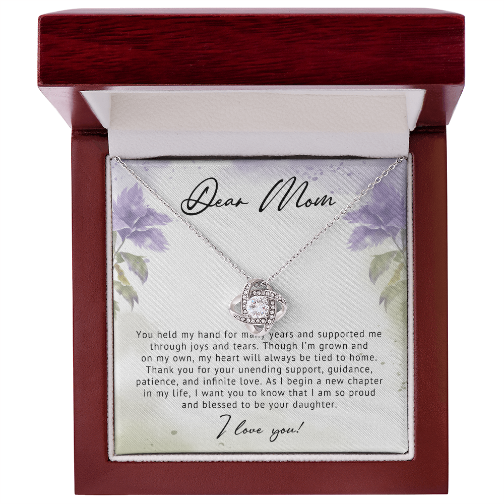 Dearest Mom Love Knot Necklace