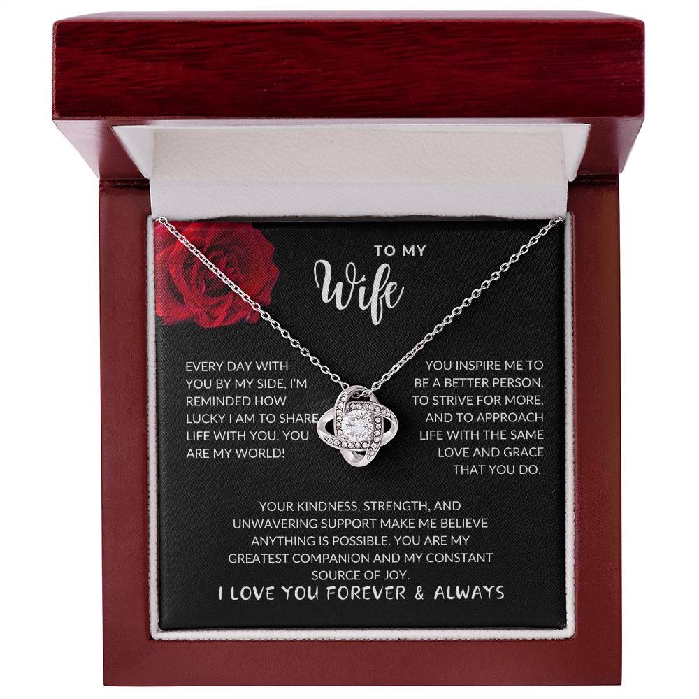 Wife Love You Forever and Always Love Knot Necklace