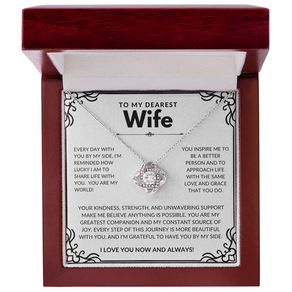 Dearest Wife Love Knot Necklace