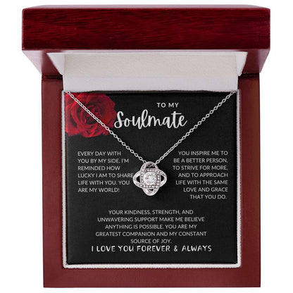 To My Soulmate Love Knot Necklace