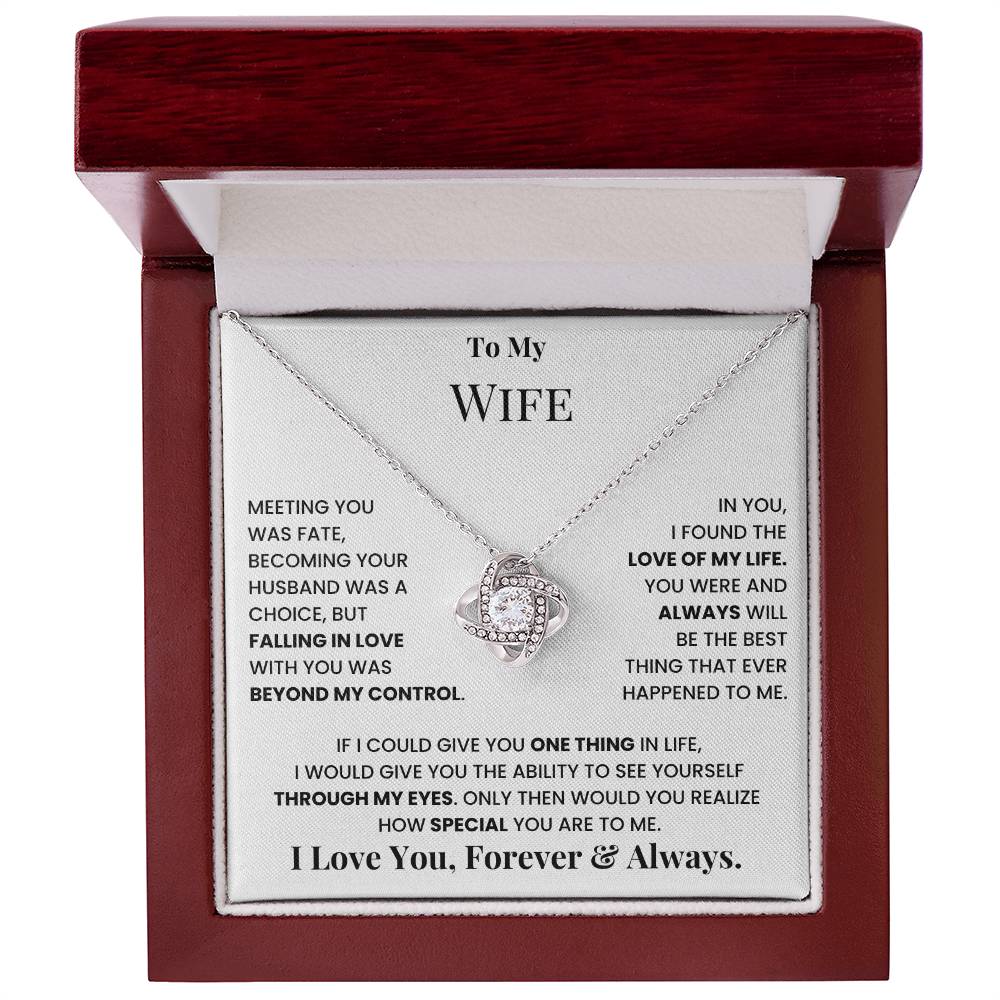 Forever and Always Wife Love Knot Necklace