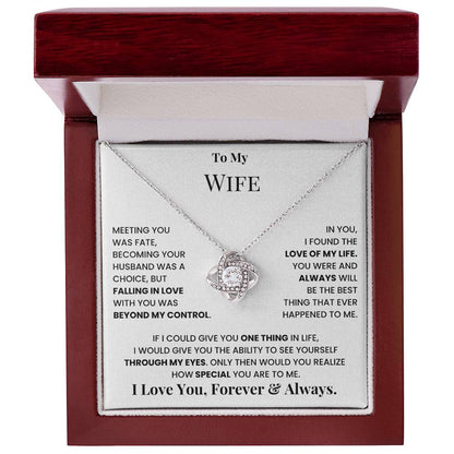 Forever and Always Wife Love Knot Necklace