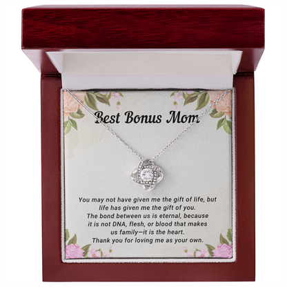 Love Knot Necklace for Best Bonus Mom