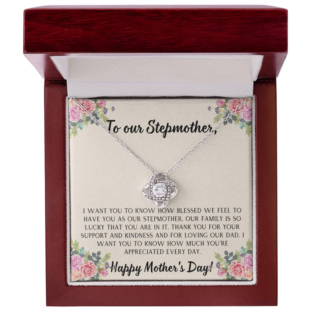 To our Stepmother Love Knot Necklace