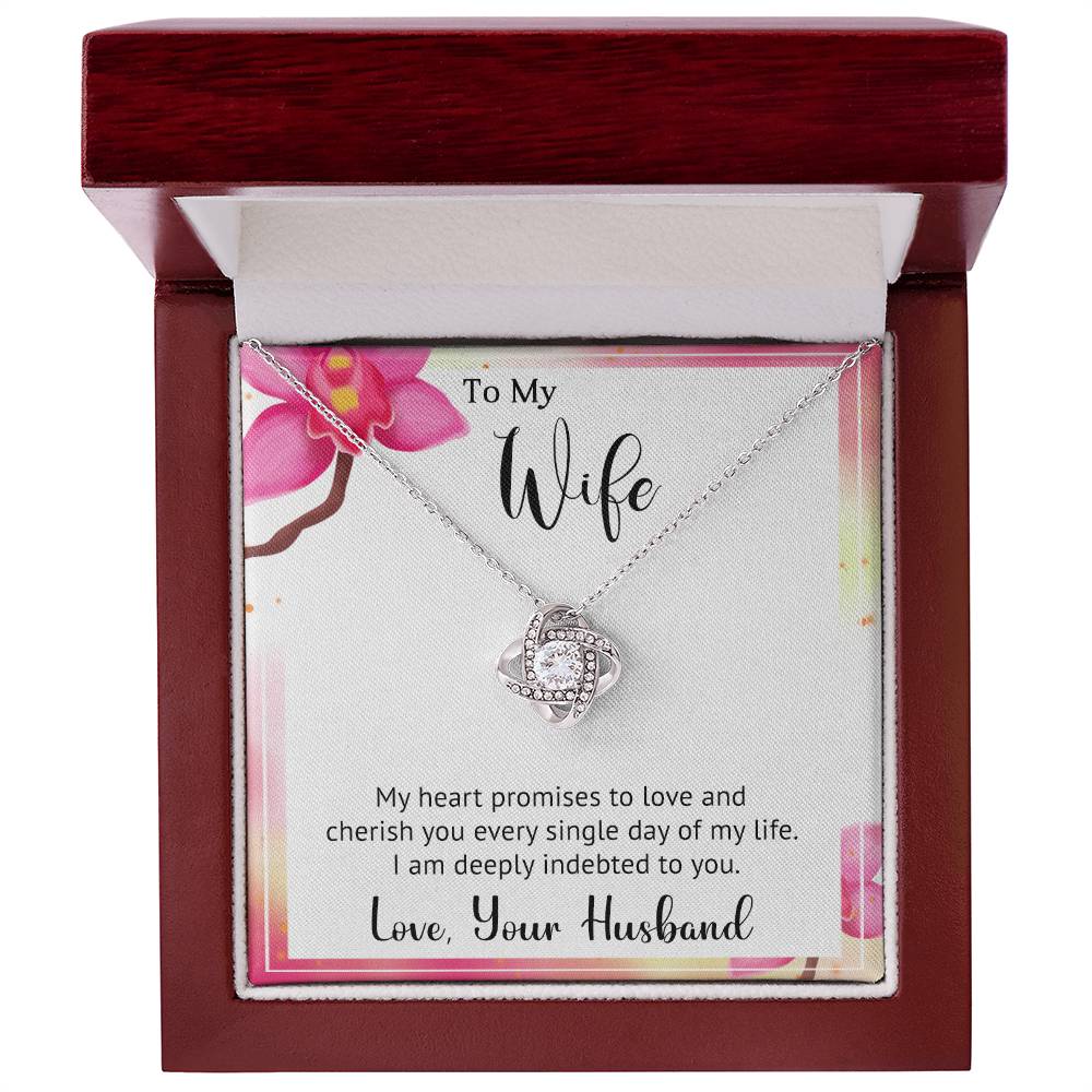 Indebted to Wife Love Knot Necklace