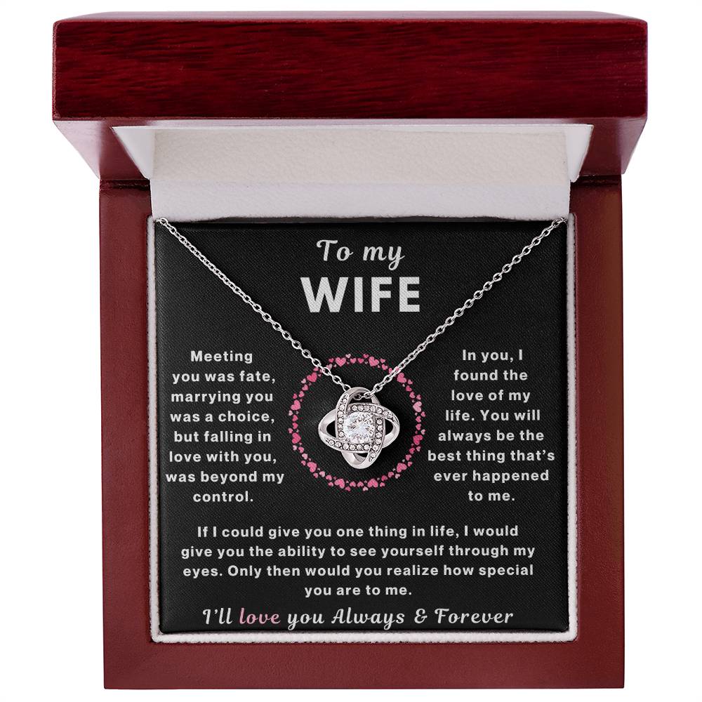 Wife Love Always and Forever Love Knot Necklace