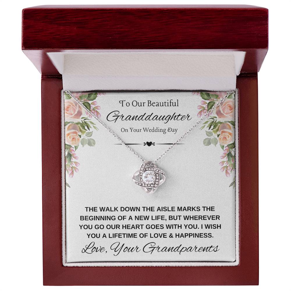 To Granddaughter on Wedding Day from Grandparents Necklace