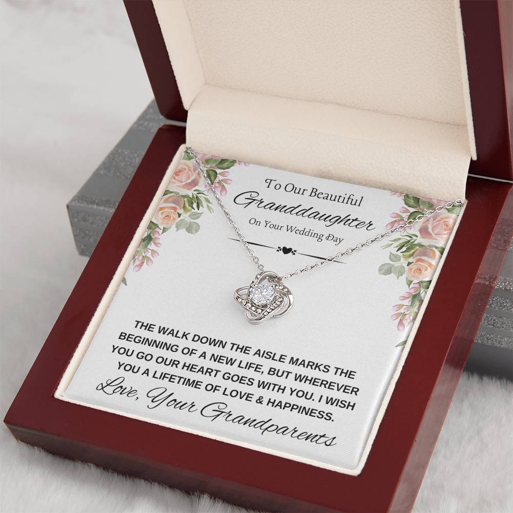 To Granddaughter on Wedding Day from Grandparents Necklace