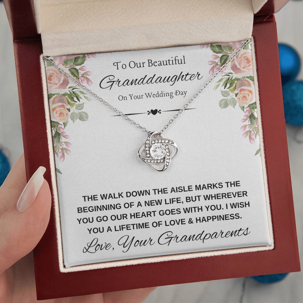 To Granddaughter on Wedding Day from Grandparents Necklace