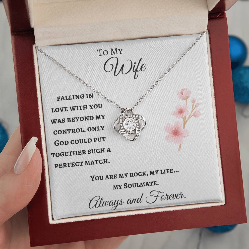 To My Wife Love Knot Soulmate Necklace