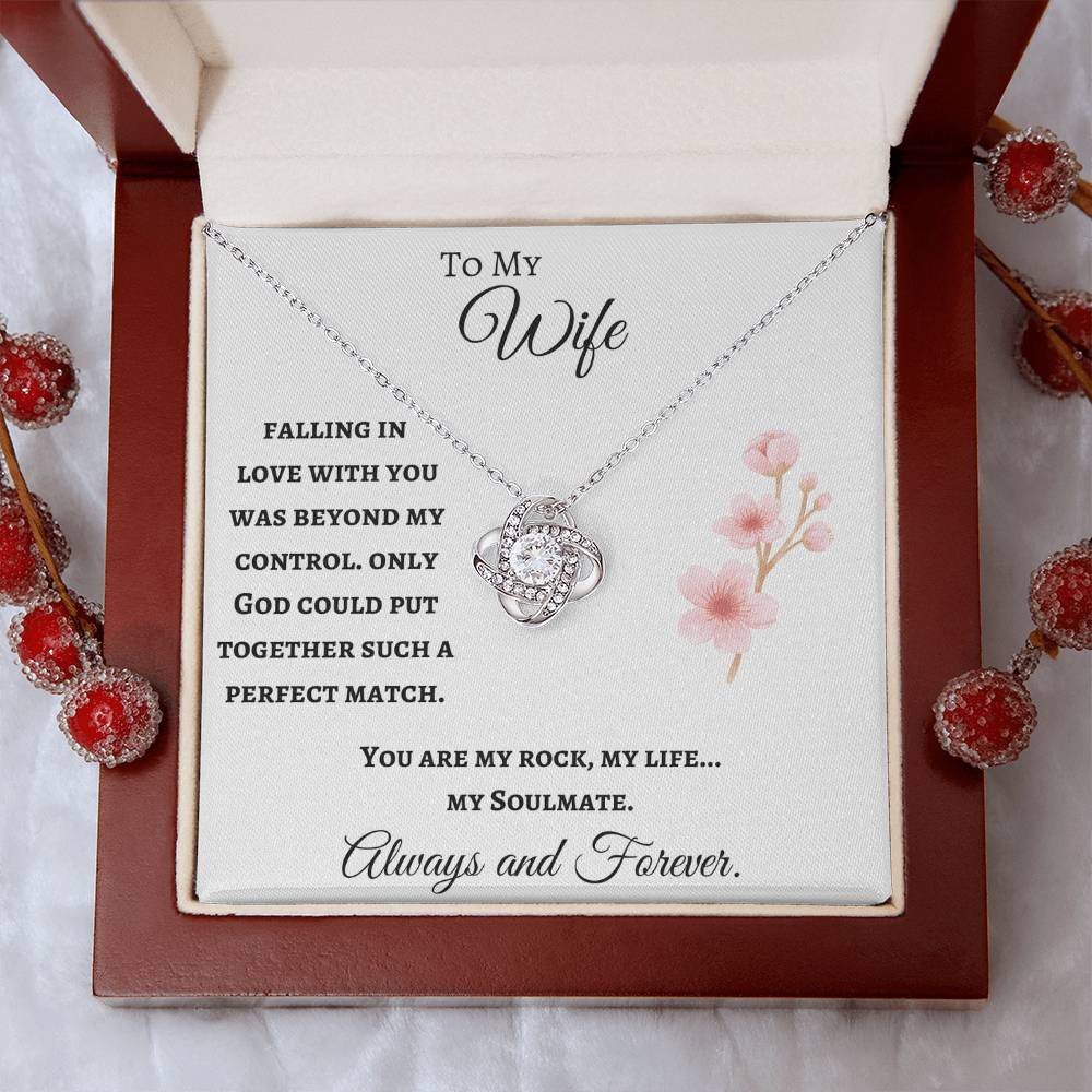 To My Wife Love Knot Soulmate Necklace