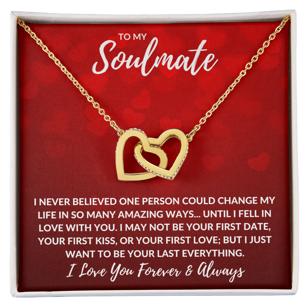 Soulmate Forever and Always Interlocking Hearts Necklace