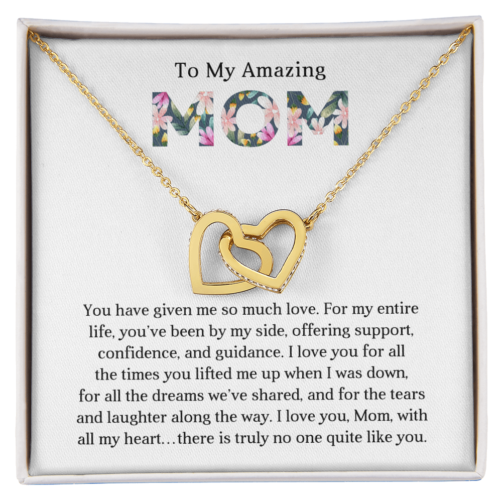 Interlocking Hearts Necklace for Mom