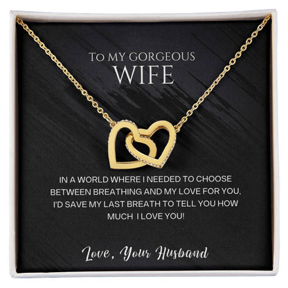Never-ending Love Interlocking Hearts Necklace for Wife