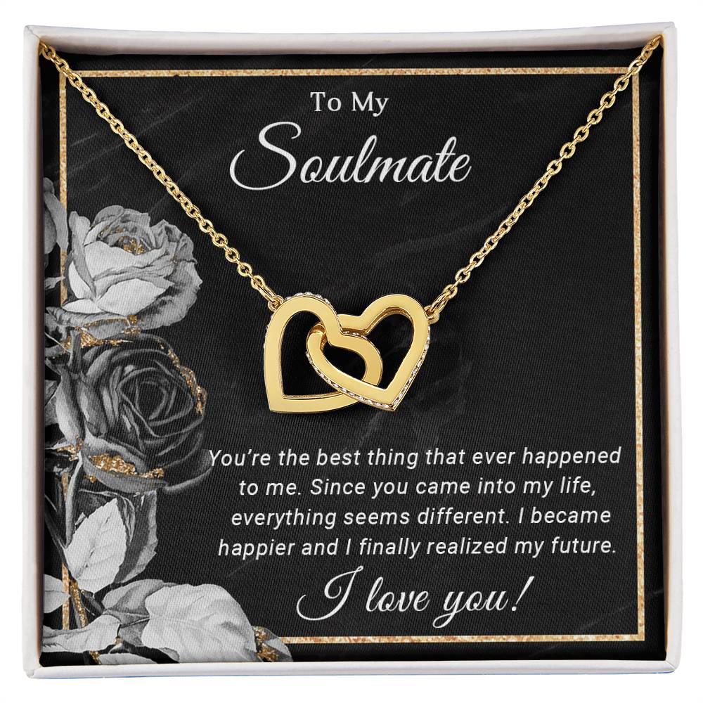 To My Soulmate - Interlocking Hearts Necklace