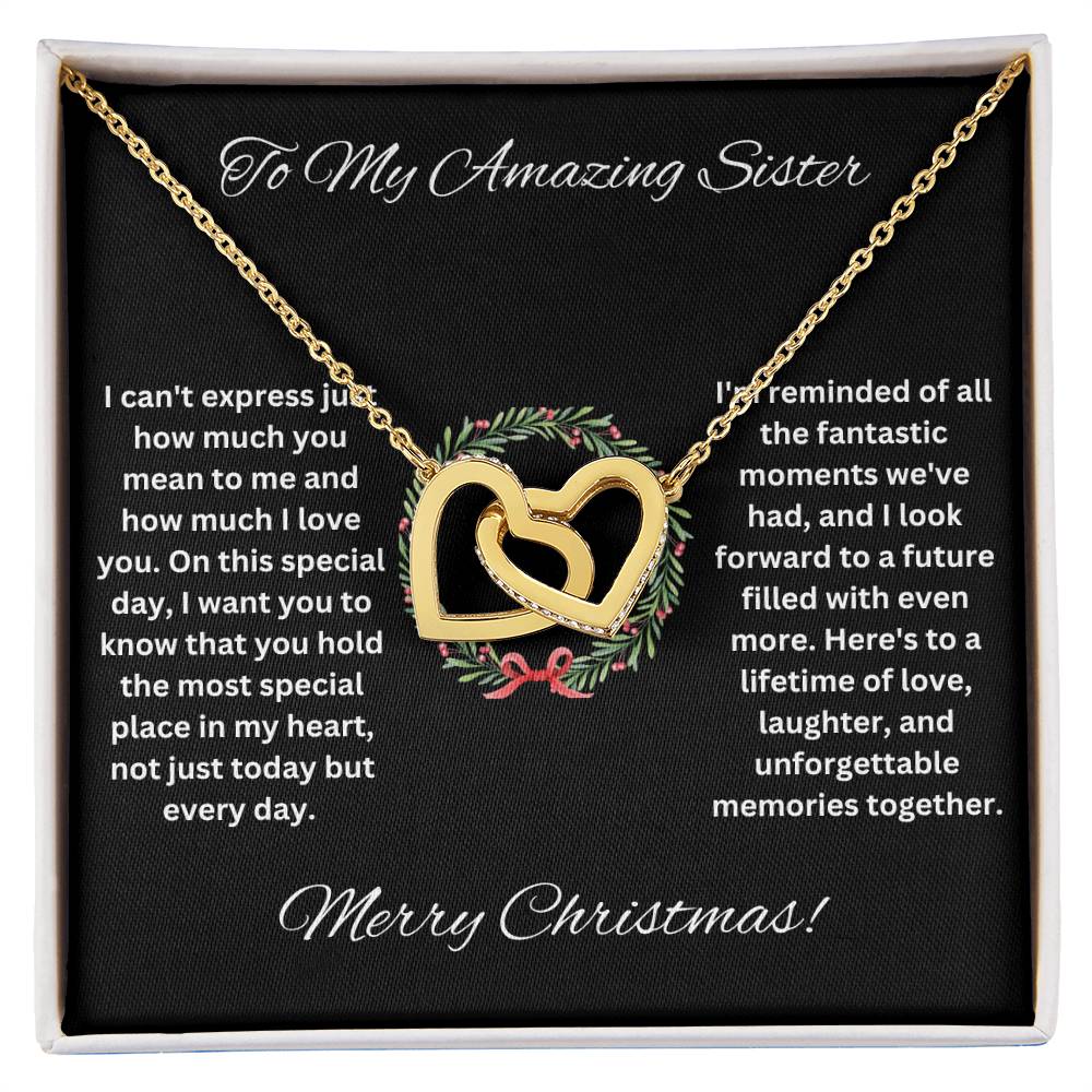 Sister Heart Christmas Necklace